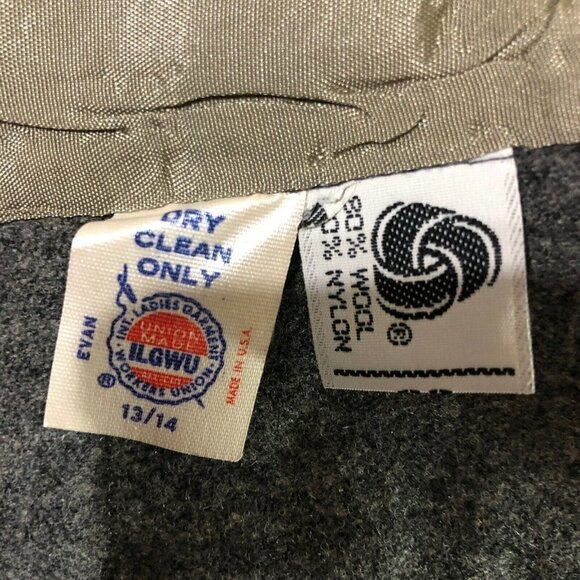 Vintage Dudley Womens Size 13/14 Gray Blazer Jacket 90% Wool 1970s Made‎ in USA - Picture 4 of 5